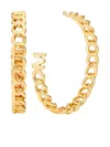 Michael Kors Curb-chain Open-hoop Earrings In Gold