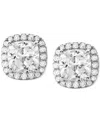 Michael Kors Cushion Cut Halo Stud Earrings In Gold