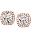 Michael Kors Cushion Cut Halo Stud Earrings In Silver