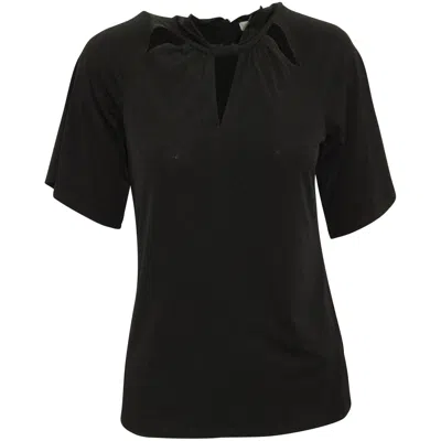 Michael Kors Cut Out Detail T-shirt In Black Polyester