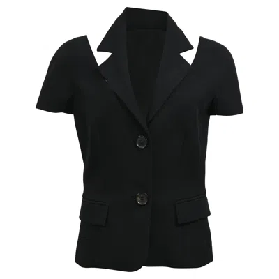 Michael Kors Cutout Blouse In Black Wool