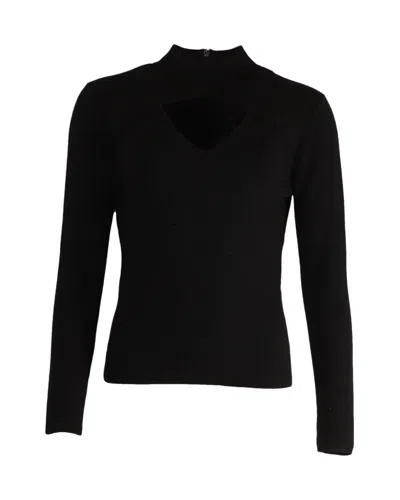 MICHAEL KORS CUTOUT LONG SLEEVE TOP IN BLACK WOOL