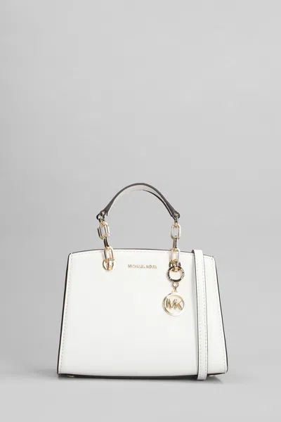 Michael Kors Cynthia Hand Bag In White Leather