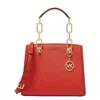 Michael Kors Cynthia Small Leather Satchel Bag In Red