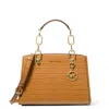 Michael Kors Cynthia Small Leather Satchel In Brown