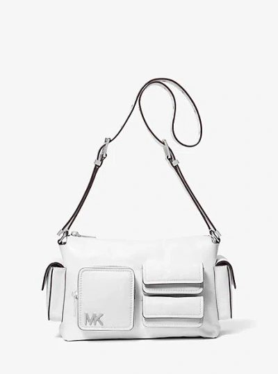 Michael Kors Dakota Medium Leather Shoulder Bag In White