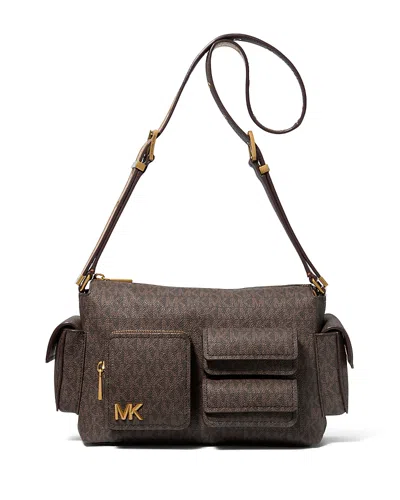 Michael Kors Dakota Medium Pocket Shoulder Bag In Brown/acorn