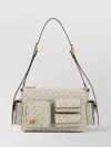 Michael Kors Printed Canvas Dakota Crossbody Bag In White