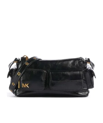 Michael Kors Dakota Small Leather Shoulder Bag In Black