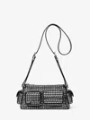 Michael Kors Dakota Small Studded Suede Shoulder Bag In Black