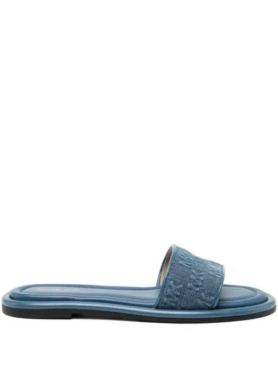 Michael Kors Dana Denim Sandals In Blue