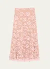 Michael Kors Dance Embroidered Crushed Skirt In Blush