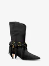 Michael Kors Daniela Fringe Suede Boot In Black