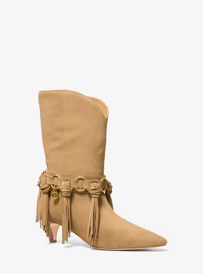 Michael Kors Daniela Fringe Suede Boot In Brown