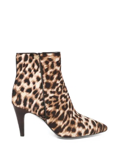 Michael Kors Daniela Leather Ankle Boots In Brown