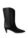 Michael Kors Daniela Leather Boots In Black
