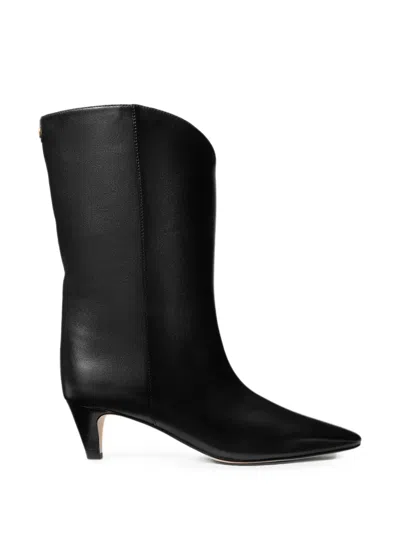 Michael Kors Daniela Leather Boots In Black