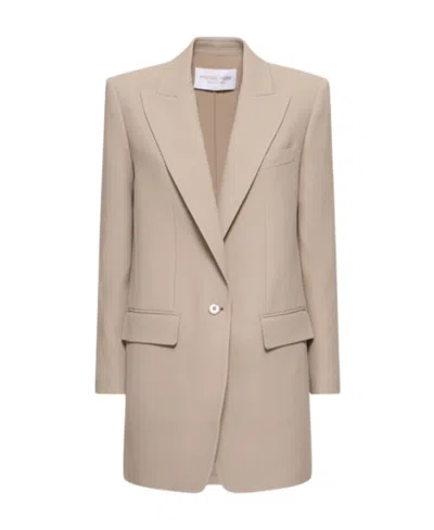Michael Kors Darcy Crepe Suit Jacket In Brown