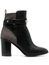 Michael Kors Darcy 90mm Monogram-print Boots In Black