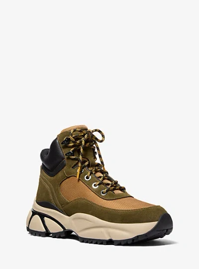 Michael Kors Darius Suede And Mesh Hiker Boot In Brown