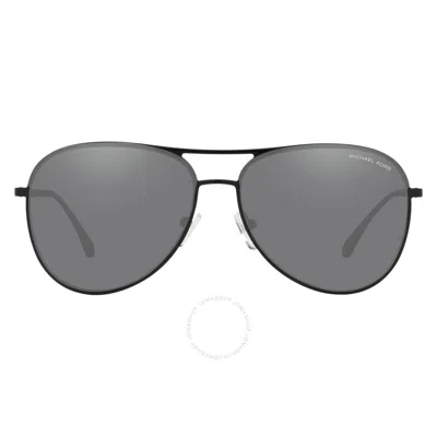 Michael Kors Dark Gray Mirrored Pilot Ladies Sunglasses Mk1089 10056g 59 In Grey