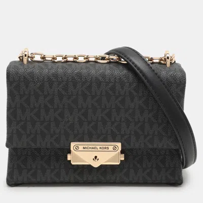 Pre-owned Michael Kors Dark Grey Coated Canvas Cece Shoulder Bags