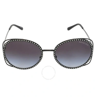 Michael Kors Dark Grey Gradient Round Ladies Sunglasses Mk1118b 10058g 57 In Black / Dark / Grey