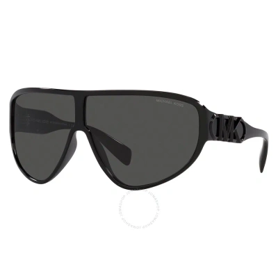 Michael Kors Dark Grey Shield Ladies Sunglasses Mk2194 300587 69 In Black / Dark / Grey