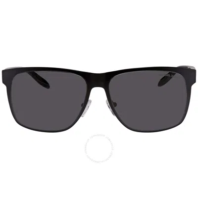 Michael Kors Dark Grey Solid Rectangular Men's Sunglasses Mk1103 100487 58 In Black