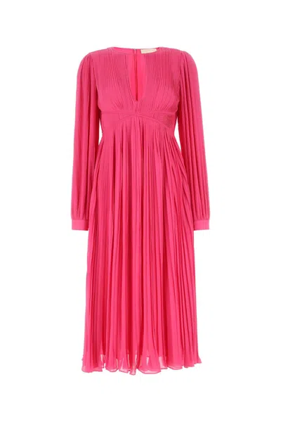 Michael Kors Dark Pink Crepe Dress In Cerise