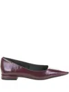Michael Kors Darrah Leather Ballet Flats In Burgundy