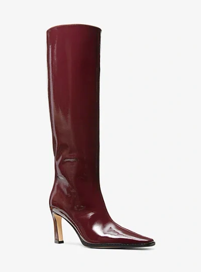 Michael Kors Darrah Patent Leather Boot In Red
