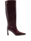 Michael Kors Darrah Patent Leather Knee-high Boots In Red