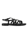 Michael Kors Darrington Black Flat Sandal In Black