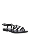 Michael Kors Darrington Snake Embossed Flat Sandals In Black