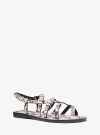 Michael Kors Darrington Snake Embossed Leather Sandal In Pink