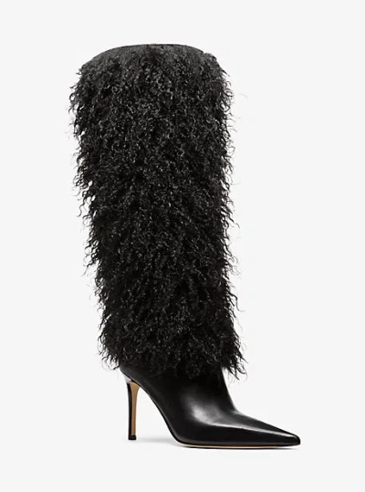 Michael Kors Dawn Faux Shearling Boot In Black