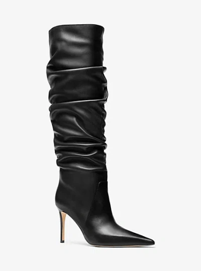 Michael Kors Dawn Leather Boot In Black