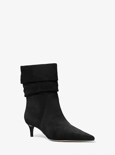 Michael Kors Dawn Suede Ankle Boot In Black