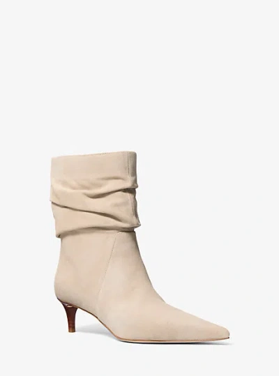 Michael Kors Dawn Suede Ankle Boot In Natural