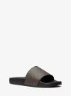 Michael Kors Dawson Signature Logo Slide Sandal In Brown