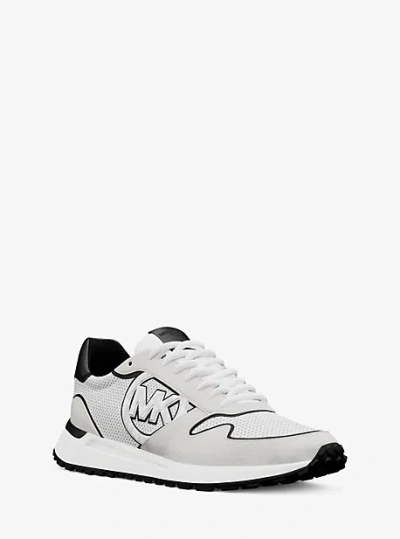 Michael Kors Dax Mixed-media Trainer In White