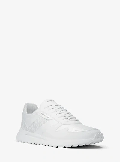 Michael Kors Dax Mixed-media Trainer In White