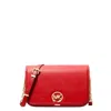 Michael Kors Delancey Medium Leather Messenger Bag In Red