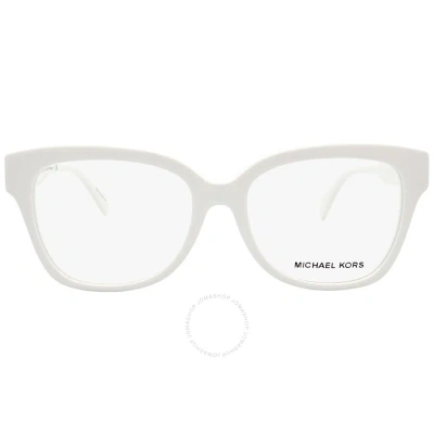 Michael Kors Demo Square Ladies Eyeglasses Mk4091 3100 52 In White