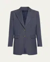 Michael Kors Denim Boyfriend Blazer In Indigo