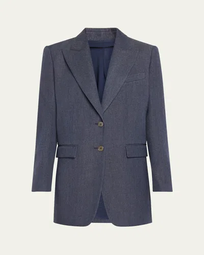 Michael Kors Denim Boyfriend Blazer In Indigo