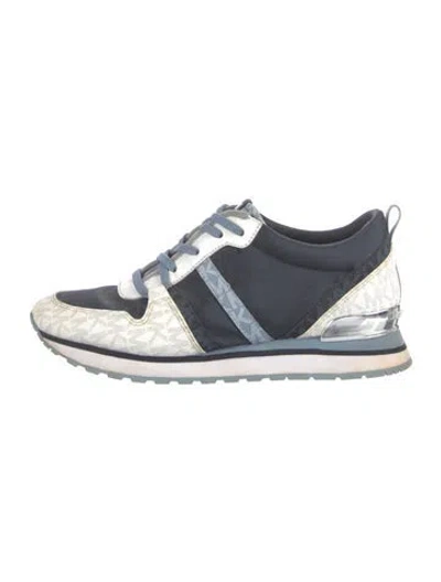 Pre-owned Michael Kors Denim Colorblock Pattern Sneakers In Blue