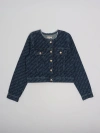 Michael Kors Logo-print Denim Jacket In Denim Chiaro