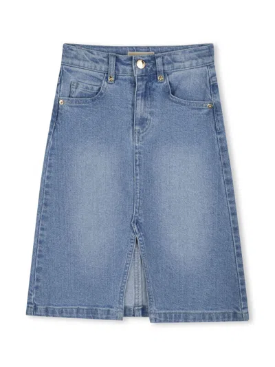 Michael Kors Kids' Denim Maxi Skirt In Blau